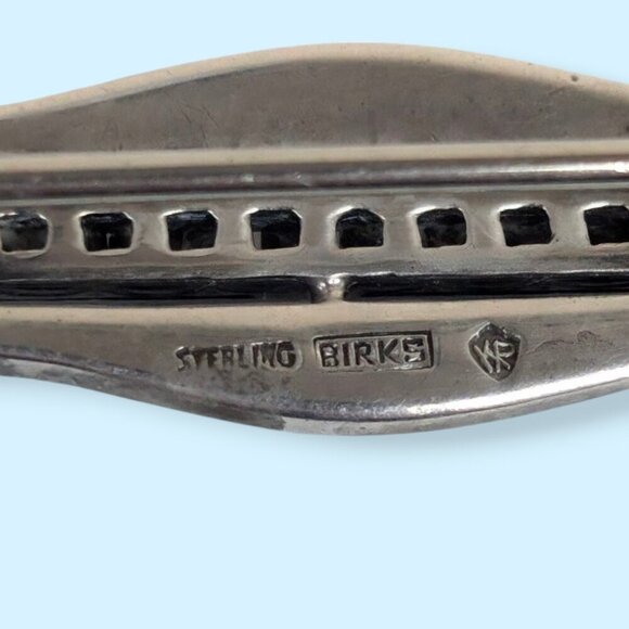 Antique Birks Sterling Crystal Bar Brooch - Picture 8 of 9